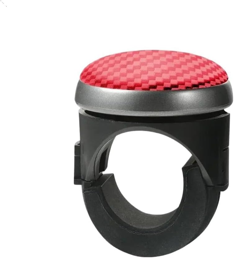 Car Wheel Spinner Rotating Wheel Knob Anti-Slip Ball Shaped Bearing Power Handle One Hand Compatible With Automobile(Red)