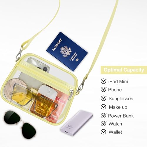 Image of Clear Bag for Stadium Events Clear Sports Fan Handbags Purses with Adjustbale Strap for Concerts Festivals Game Day