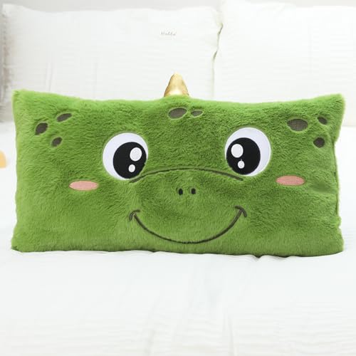 Snugtown Stuffed Animal Lumbar Pillow, Super Soft Plush Cuddle Throw