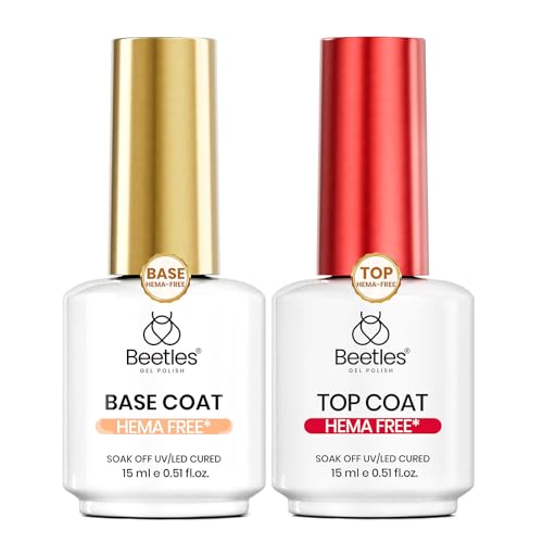 Beetles 15ml Gel Base and Top Coat Set HEMA Free,
