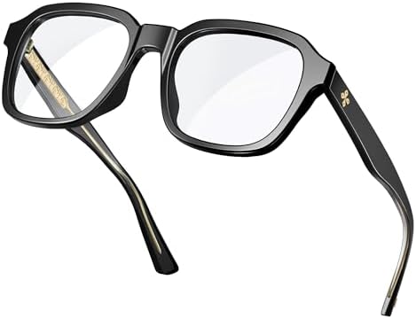 VISOONE Oversized Square Blue Light Blocking Glasses Fashion Computer Eyewear for Women and Men BENNETT
