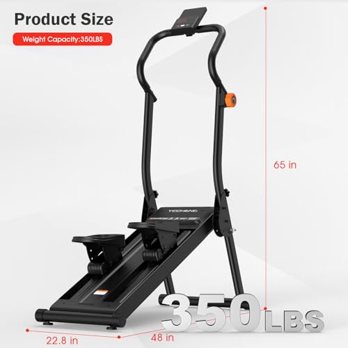 Image of YCCHENG Magnetic Stair Stepper with 16-Level Adjustable Resistance,Stair Vertical Climber with Led Screen for Home Gym, Foldable Stairmaster Machine with 350LBS Capacity