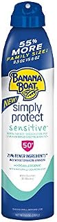 Banana Boat SPF 50 Mineral Sunscreen, Simply Protect Sensitive Sunscreen Spray, 9.5 Ounce