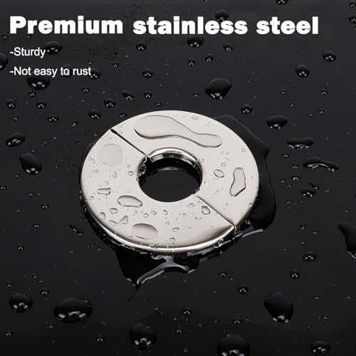 BathAce Shower Arm Flange, Stainless Steel Replacement Wall Split Flange/Escutcheon Plate Floor for Universal Standard 1.06\'\'/27mm Shower Head Arm Pipe (Round-Split-2 Packs, Chrome Finish)