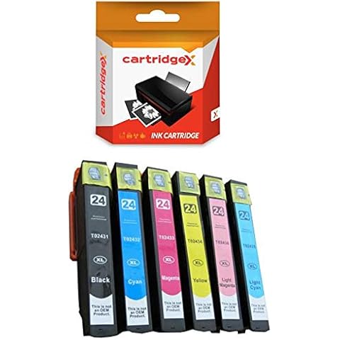 Cartridgex Compatible 6 Ink Cartridge Set Replacement for Epson XP-750 XP-760 XP-850 XP-860 XP-55 Cover