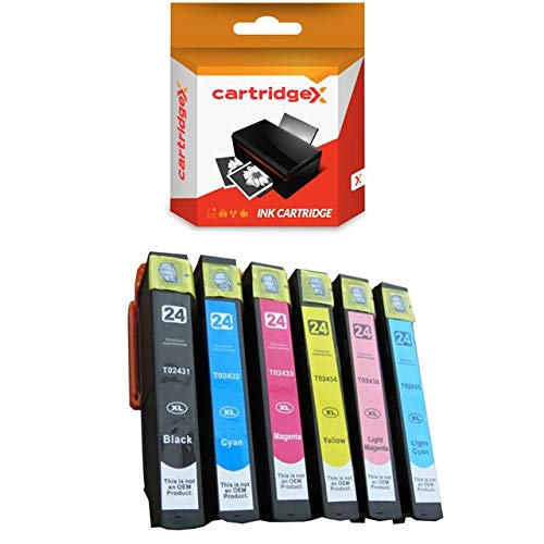 Cartridgex compatibele 6 inktcartridgeset vervanging voor Epson XP-750 XP-760 XP-850 XP-860 XP-55