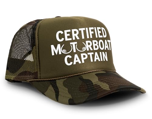 Image of Chudly.com Certified Motorboat Captain Funny Party Boobs Snapback Mesh Trucker Hat