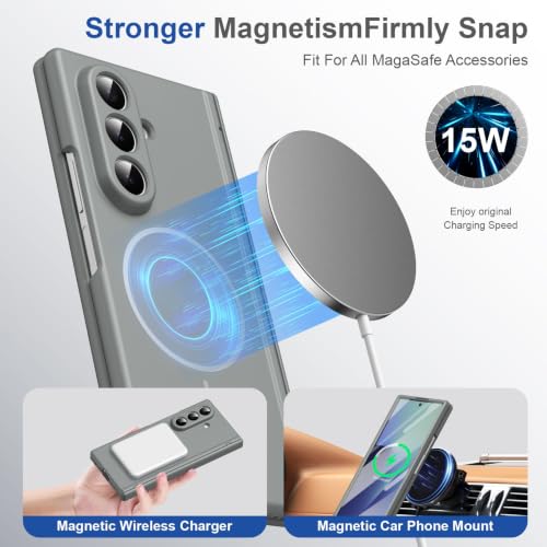 Image of TechTrendz Cover for Samsung Galaxy Z Fold 8 Ultra Case with Built-in Screen Protector & Hinge Protection, Z Fold 8 Ultra Magnetic Case Full-Body Slim Phone Case Cover - Grey