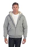 Gioberti Men's Heavyweight Sherpa Lined Fleece Hoodie Jacket, Heather Gray, Medium