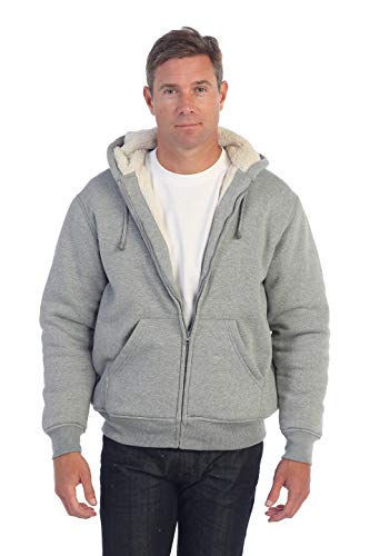 Image of Gioberti Men's Soft Heavyweight Sherpa Lined Fleece Hoodie Jacket