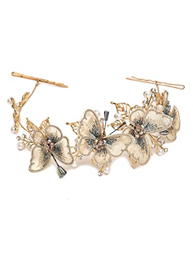 Image of YouBella Fashion Jewellery Butterfly Shape Hair Chain Hair Accessories for Girls and Women