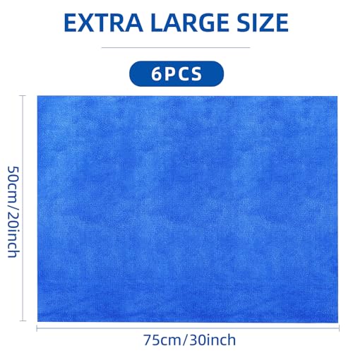 IIDEA 6 Pack Microfiber Cleaning Cloths Extra Large 30