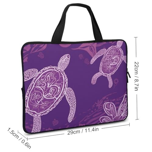 Sacoche ordinateur portable tortue de mer violette et étanche pour tablette