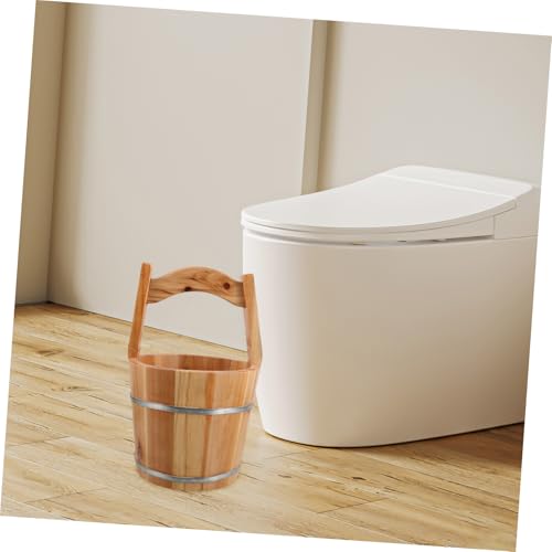 Cubo portátil de madera rústica para spa de pies miniatura 5