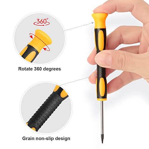 Kingsdun 12Pcs Magnetic Torx Screwdriver Sets With T3 T4 T5 T6 T7 T8 T10 Star Screwdrivers, Stainless Steel Tweezers & Philip Slotted Screwdrivers For Phone/Mac/Camera/Computer Repairing #TOP3