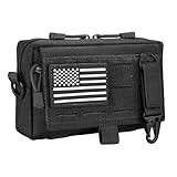 DIZETION Tactical Molle Admin Pouch - EDC Tool Organizer with Quick-Access Zipper, MOLLE-Compatible Utility Bag for Belt, Outdoor, Patrol, Daily Use​ (Black)