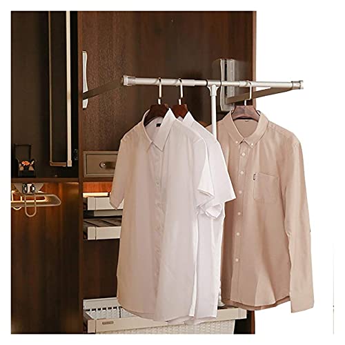 Rail de penderie relevable chromé ultra robuste pour dressing