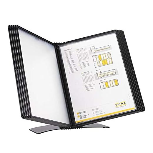 TARIFOLD Desktop Reference System 10 Double-Sided Pockets Letter-Size Black (HD76540)