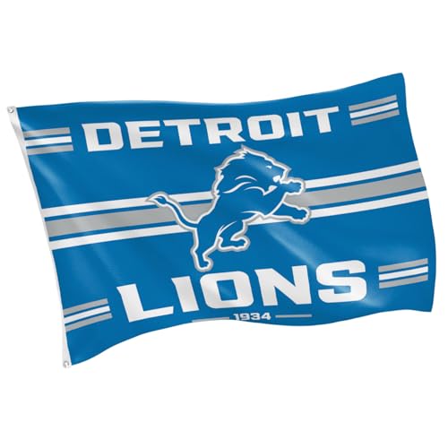NFL Detroit Lions Vintage Flag | 3 x 5 Outdoor Flag with Grommets | Heavy Duty Banner for Garden Patio Decoration | Indoor Wall Decor for Room | Works with Flagpoles for Outside House (Detroit Lions-Vintage)