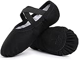 【Color】Las zapatos de ballet de lona para niñas están disponibles en 2 colores (rosa y negro), las zapatillas de ballet son el regalo perfecto para Navidad, Año Nuevo, cumpleaños y otras fiestas.