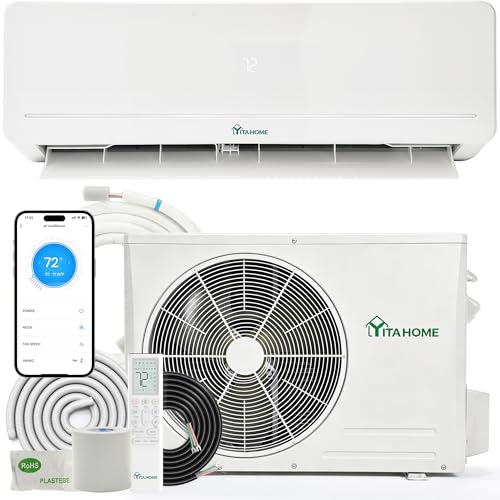 Image of YITAHOME 18000 BTU Mini Split AC /Heating System, Ductless Split Unit AC and Heat, 230V 20 SEER2 Energy Efficient Inverter Air Conditioner, Wifi Enabled Compatible with Alexa Cool Up to 1250 Sq. Ft
