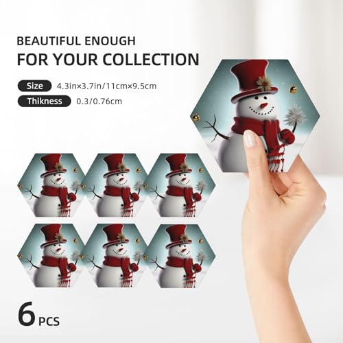 Dessous de verre céramique bonhomme de neige idée cadeau maison - 3
