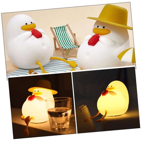 Lámpara de mesa de noche de silicona con forma de pato miniatura 3