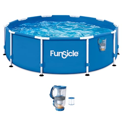 Funsicle Activity 10' x 30' Round Above Ground Swimming Pool, Includes FiltraBoost 400 GPH Filter Pump with AutoSkimmer, Type I Filter Cartridge & Repair Patch