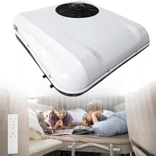 RayGenius RV Aire Acondicionado RV Aire Acondicionado 2 En 1 RV Rooftop Air Conditioner,12v/24v DC Electric Parking Air Conditioner Motorhome Air Conditioning,12VDC-White