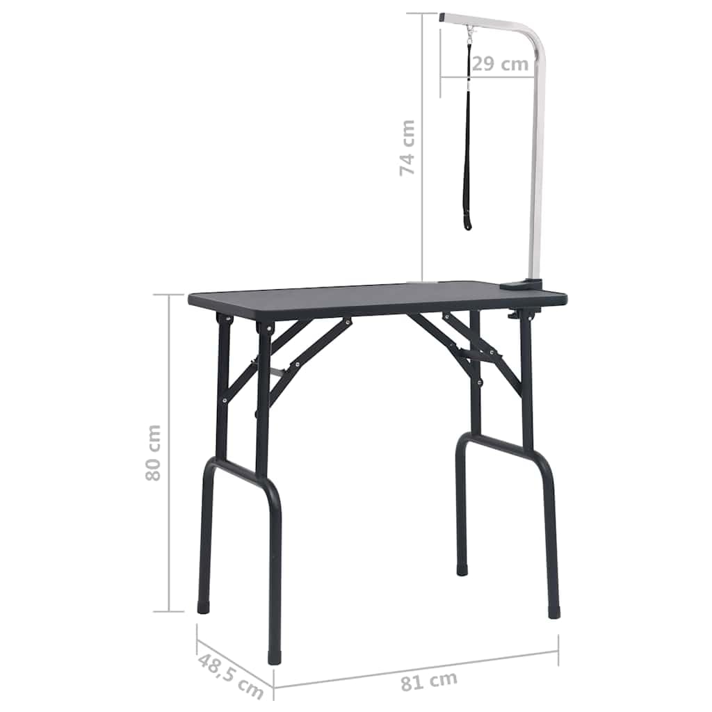 vidaXL Mesa de Aseo Ajustable para Perros con 1 Lazo Belleza Canina Baño Mesita Mascotas Gatos Plegable Altura Ajustable Estable Robusta