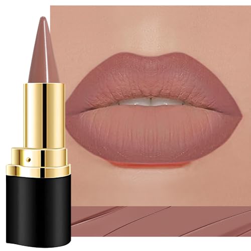 Image of Kaely Nude Brown Gradient Matte Lipstick Lip Liner Pencil for Women, 2in1 Flawless Contour Gradual Ombre Effect Lip Pencil Makeup Waterproof, labiales mate 24 horas originales, 18