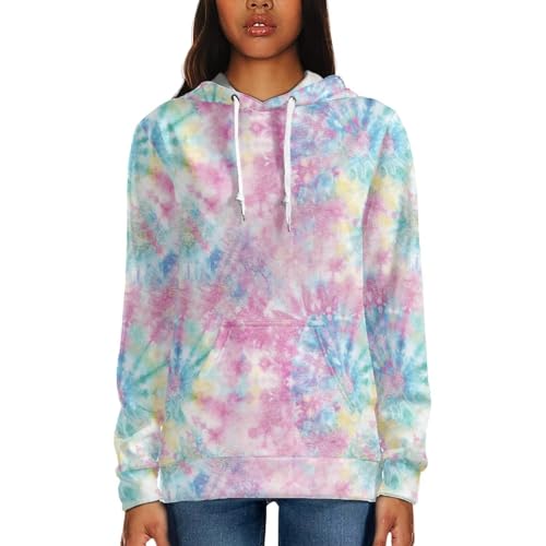AFPANQZ Damen Pullover Sweatshirt Taschen Langarm Oversized Hoodies XS-4XL, Batik, 3XL
