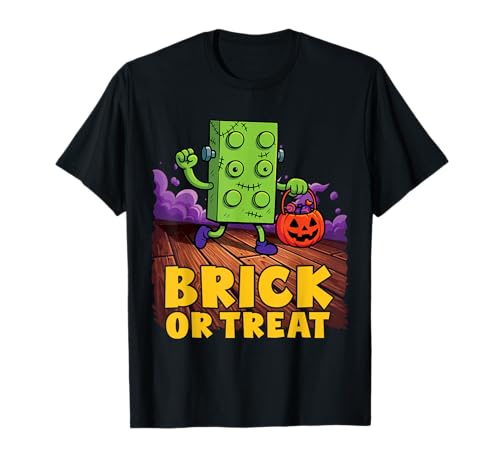 Image of Brick Or Treat Master Builder Halloween Trick Or Treating T-Shirt