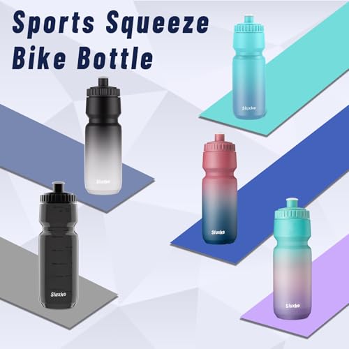 SLUXKE Caramañola Squeeze 24oz, Set 2 Piezas, Antigoteo, Libre de BPA para Fitness y Ciclismo con Válvula de Flujo Rápido miniatura 7