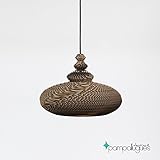  Lámpara de cartón Estilo Indú  Fabricado a mano en España  De techo - Alta calidad - Original - Exclusiva - Diseño elegante - Decoración Dormitorio, Sala de Estar, Comedor, Oficina, Despacho …