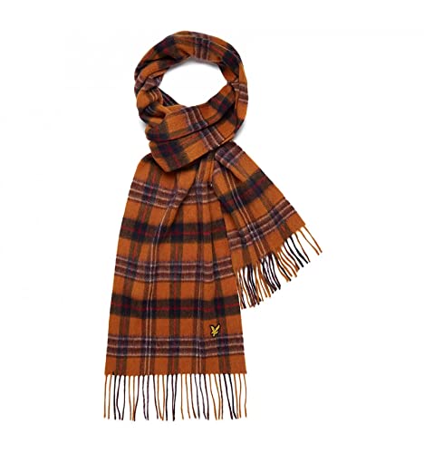 LYLE&SCOTT - SCIARPA TARTAN IN LANA UOMO, Cammello...