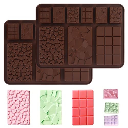 2 Piezas Molde Chocolate Tableta, Molde Silicona para Chocolate, Diamond Molde de Dubai Pistacho...