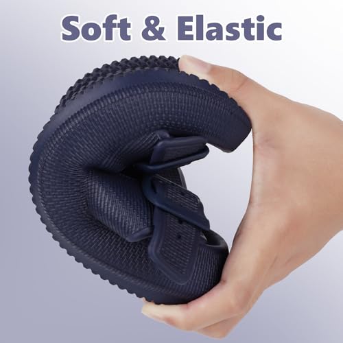 Kids Cloud Buckle Slides丨Boys Girls Slip On Sandals丨Youth Adjustable Flip Flops丨EVA Summer Slippers Beach Pool Shower Shoes（12 Little Kids - 7 Big Kids）4