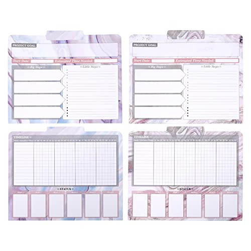 1/3 Cut Project File Folders Letter Size With Tabs And Notes, Timeline, Materials Section (9.5 X 11.5 In, 12 Pack) #TOP5