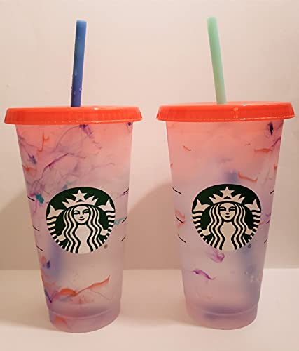 Starbucks Summer 2021 Swirl Color Changing Reusable 24oz. Cold Cup (2)