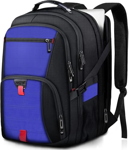 Image of ANTERK Travel Laptop Backpack, 18.4 Inch Laptop Backpacks for Men Women, 55L Anti Theft Water Resistant College Bussiness TSA Airline Approved Work Computer Backpack, Dark Blue