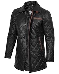 Glen Black Leather Jacket Men