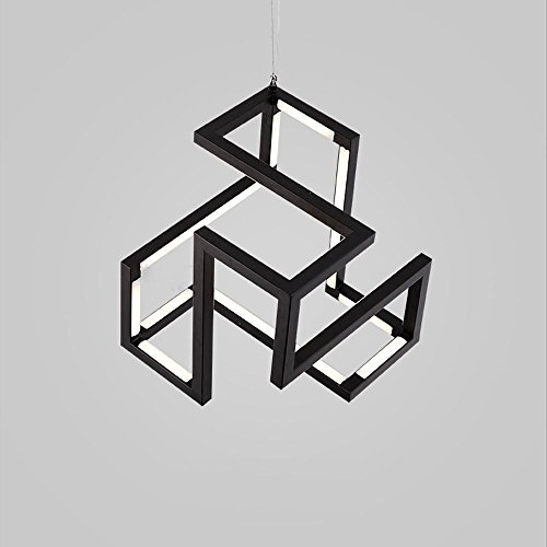 Chandelier LED suspendu moderne noir dimmable 60w pour éclairage de salon
