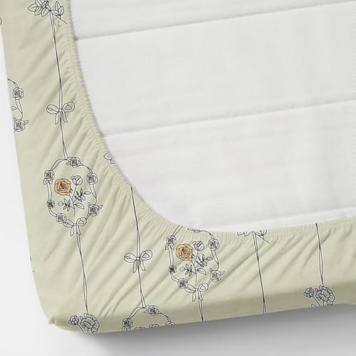Image of 300 TC Cotton Feel Glace Cotton Elastic Fitted Bedsheet for King Size Double Bed | Fits up to 8 Inch Mattress | Printed Bedsheet with 2 Pillow Covers (Hanging Roses, King Size - 72 inchx78 inch)