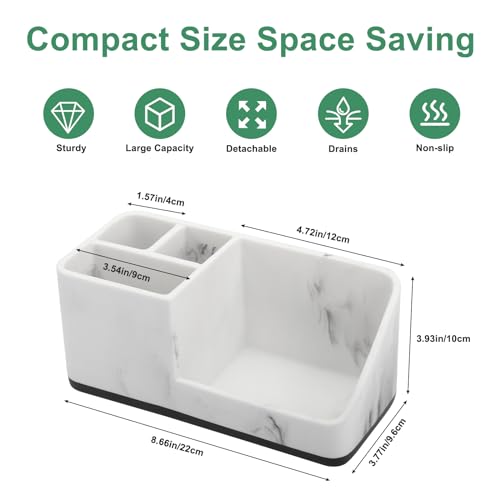 Toothbrush-Holders-for-Bathrooms-Bathroom-Counter-Organizer-Electric-Tooth-Brushing-and-Toothpaste-Holders-Marble-Bathroom-Accessories-Vanity-Organizer-Storage-for-Kids-Family Toothbrush Holders for Bathrooms Bathroom Counter Organizer Electric Tooth Brushing and Toothpaste Holders Marble Bathroom Accessories Vanity Organizer Storage for Kids Family