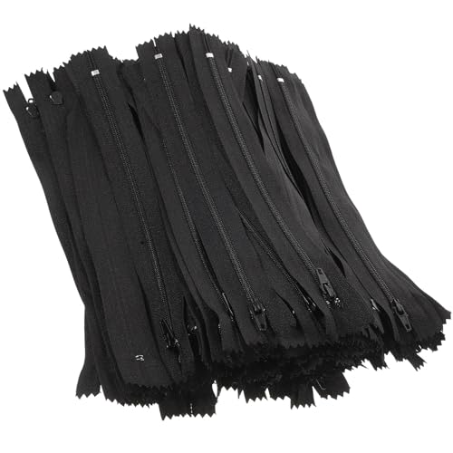 Fermetures éclair invisibles en nylon noir 20 cm GARVALON pour couture de robes et pantalons x200
