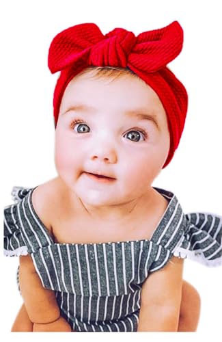 Headbands for Baby Girl, Headbands with Bows Hairband Baby Hair Band Headwrap Bandana Hair Accessories Bows.(FD95) (Red+Black)3