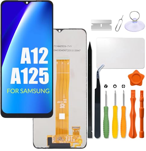 Replacement for Samsung Galaxy A12 A125 LCD Screen for Samsung A125F/DS A125F A125M A125U A125U1 A125N A125W Touch Screen Digitizer Assembly LCD Display with Repair kit
