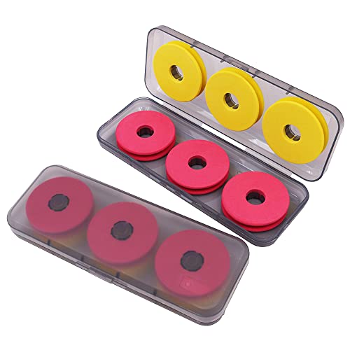 ANCLLO 12pcs Fishing Foam Spools, Fishing Line Storage Pack, Plastic Box Included, Black