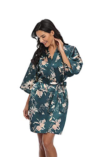 Image of Women's Pure Short Silky Robes Bridesmaid Bride Party Satin Robes Sleepwear